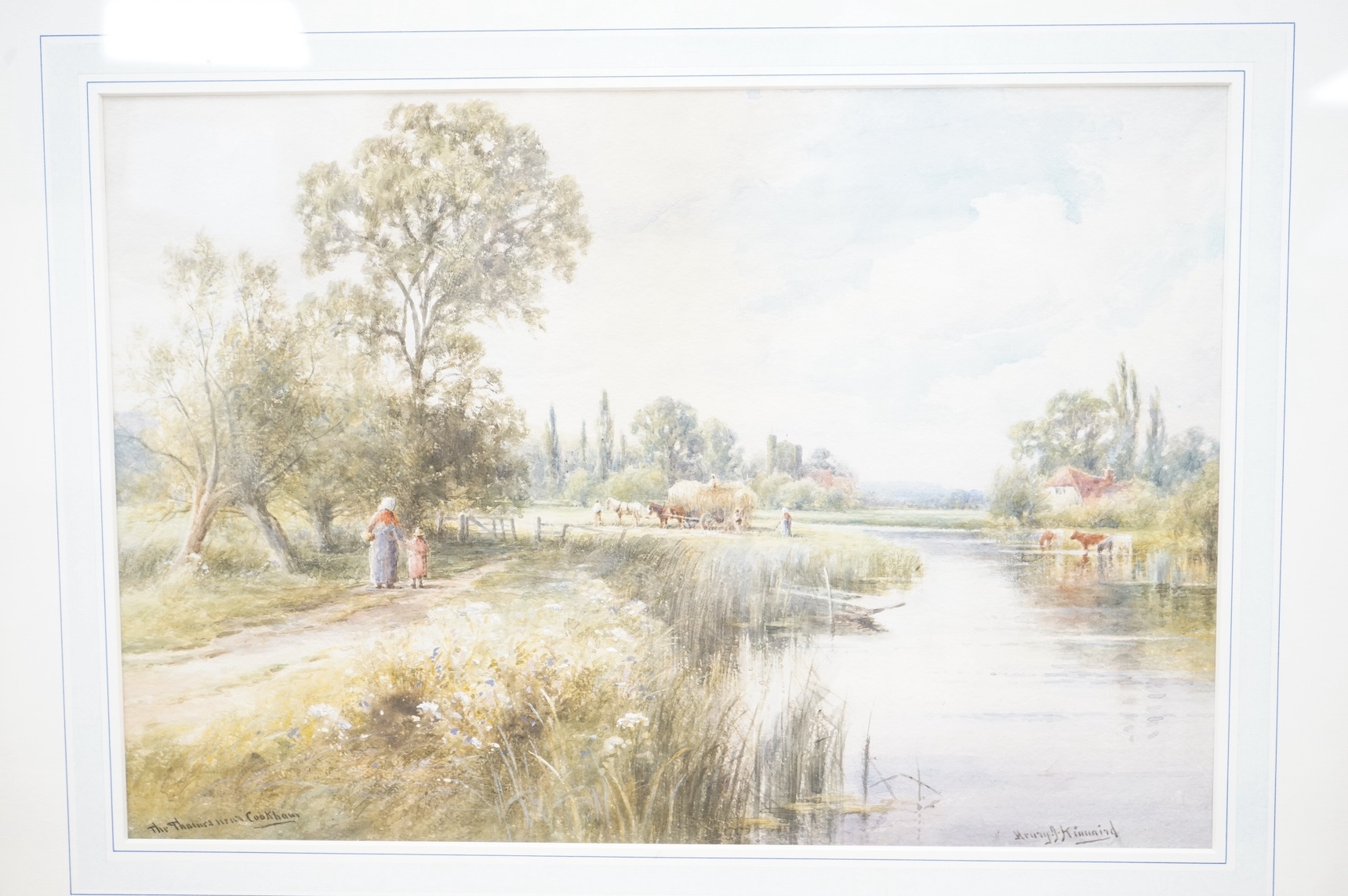 Henry John Kinnaird (1861-1929), watercolour, ‘The Thames near Cookham’, signed and inscribed together with another, largest 27 x 39cm. Condition - fair